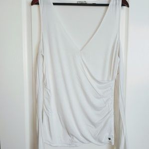 A&F V-Neck, Bare Shoulder Long Sleeve